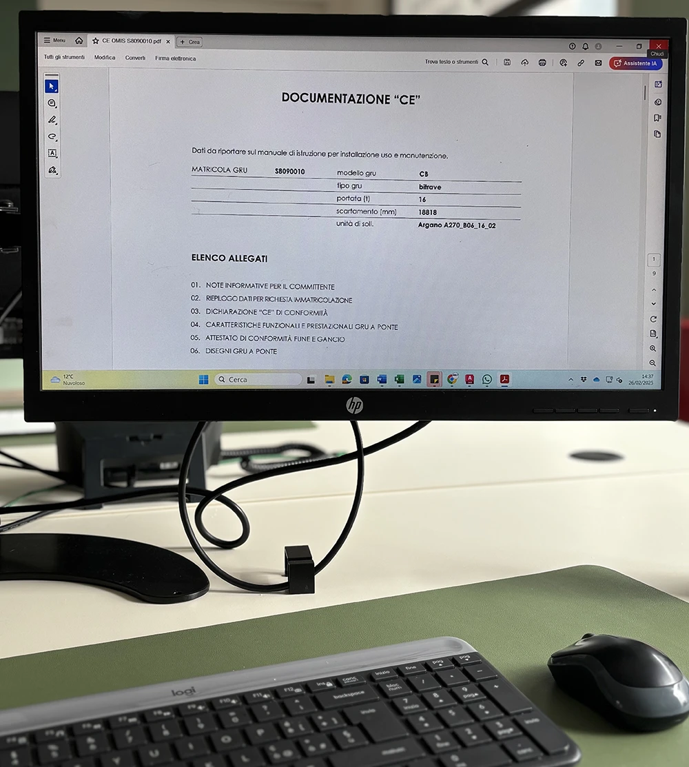 Dichiarazione conformita CE impianti di sollevamento